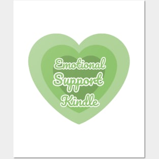 Emotional Support Kindle Green - Text On Gradient Heart Posters and Art